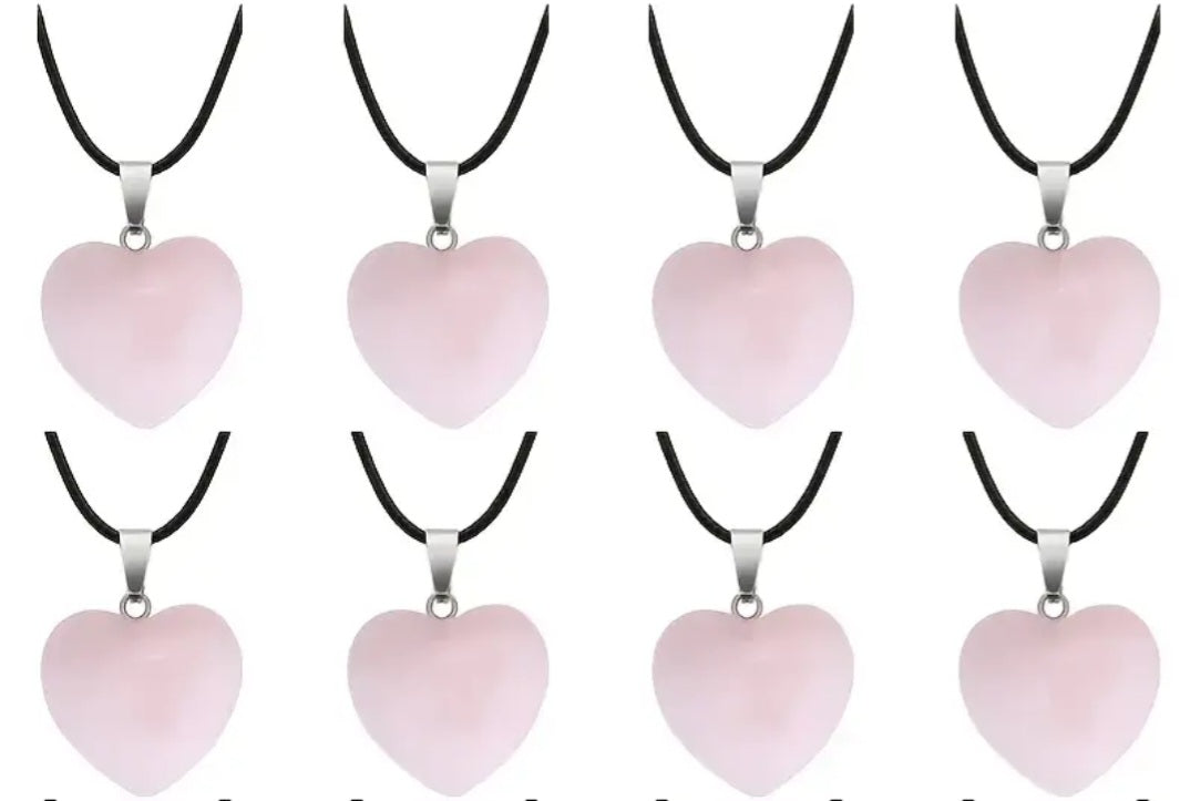 Rosenquarz Herzkette
